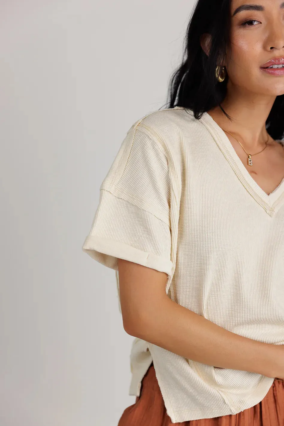 Leah V-Neck Knit Top - FINAL SALE sold by bohme product image thumbnail 4