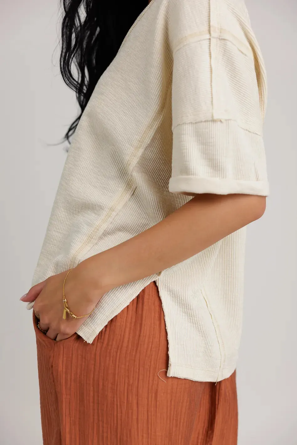 Leah V-Neck Knit Top - FINAL SALE sold by bohme product image thumbnail 5