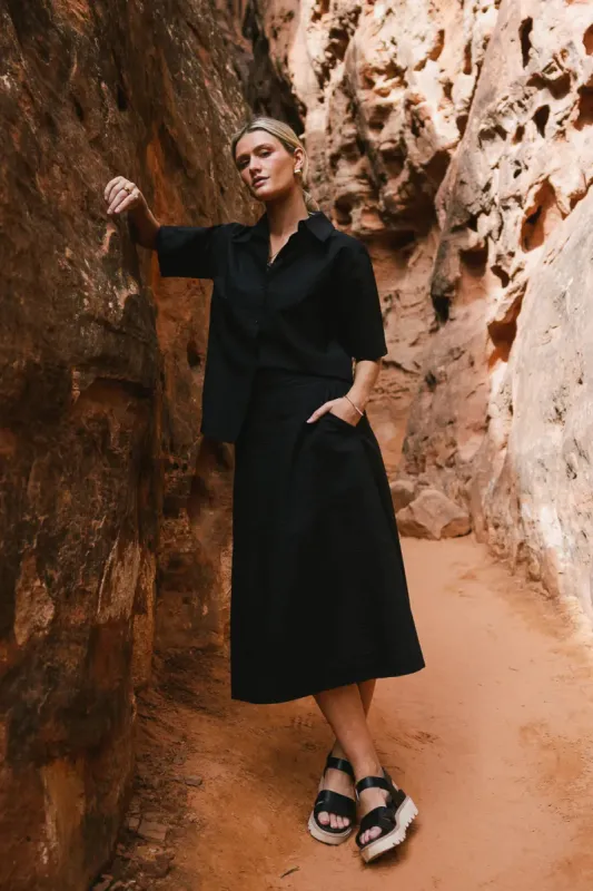 Mallory Textured Skirt in Black - FINAL SALE sold by bohme