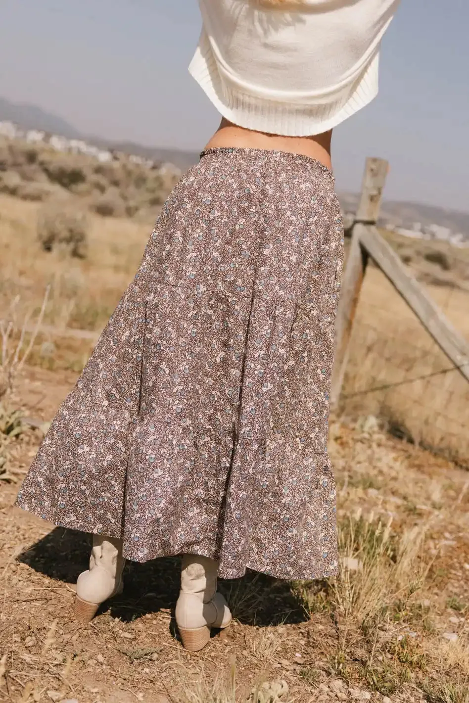 Mara Tiered Midi Skirt sold by bohme product image thumbnail 4