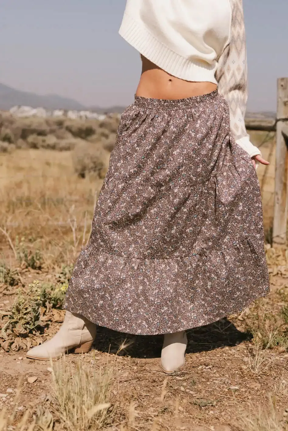 Mara Tiered Midi Skirt sold by bohme product image thumbnail 5