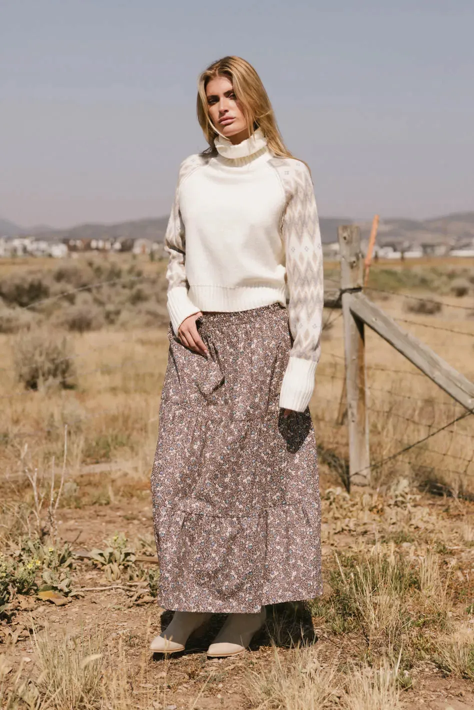 Mara Tiered Midi Skirt sold by bohme product image thumbnail 3
