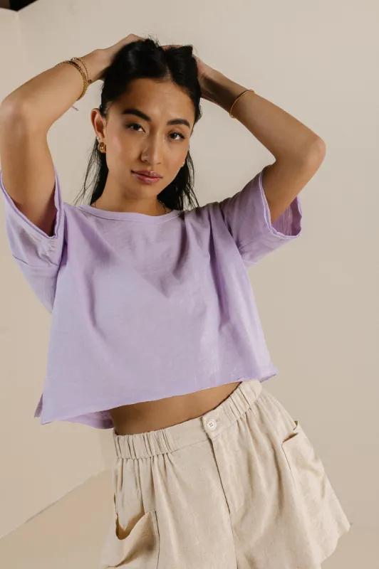 Celine Cropped T-Shirt in Lavender - FINAL SALE sold by bohme
