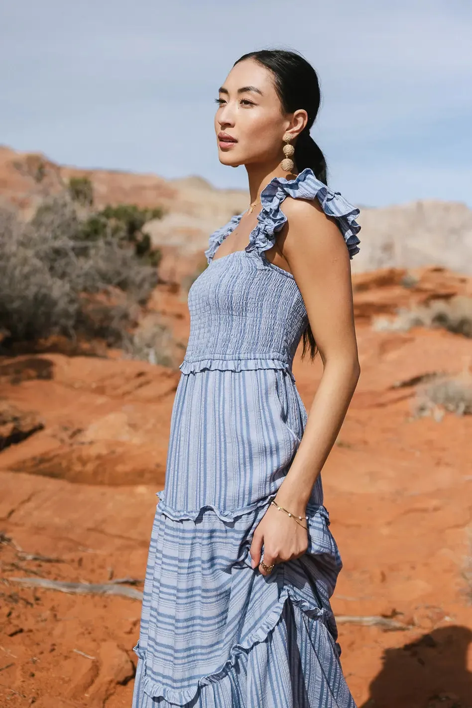 Ann Smocked Tiered Maxi Dress - FINAL SALE sold by bohme