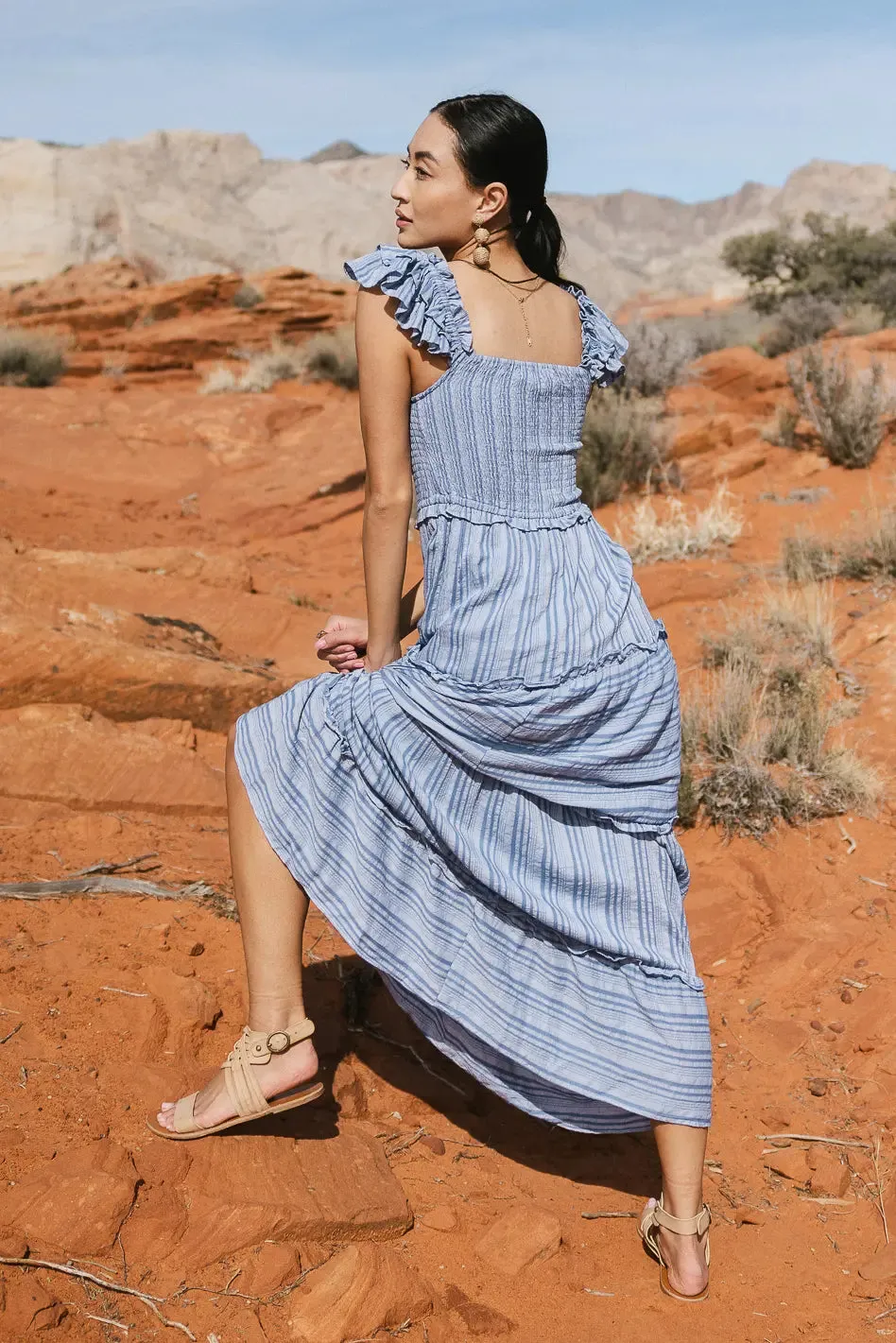 Ann Smocked Tiered Maxi Dress - FINAL SALE sold by bohme product image thumbnail 5