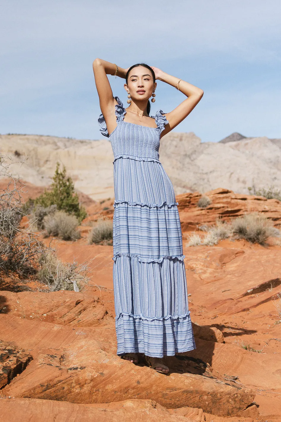 Ann Smocked Tiered Maxi Dress - FINAL SALE sold by bohme product image thumbnail 3