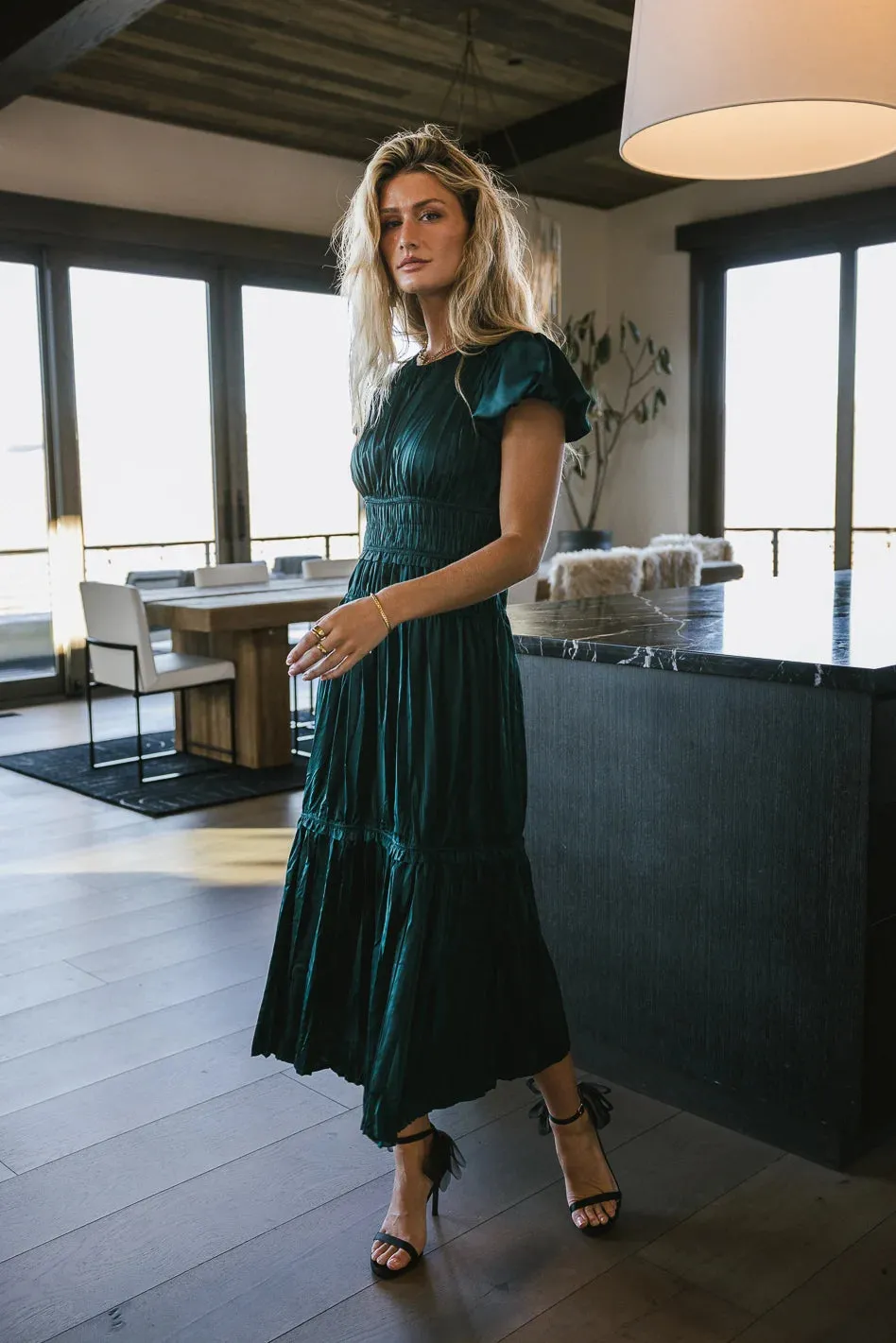 Julianne Pleated Dress in Teal - FINAL SALE sold by bohme product image thumbnail 5