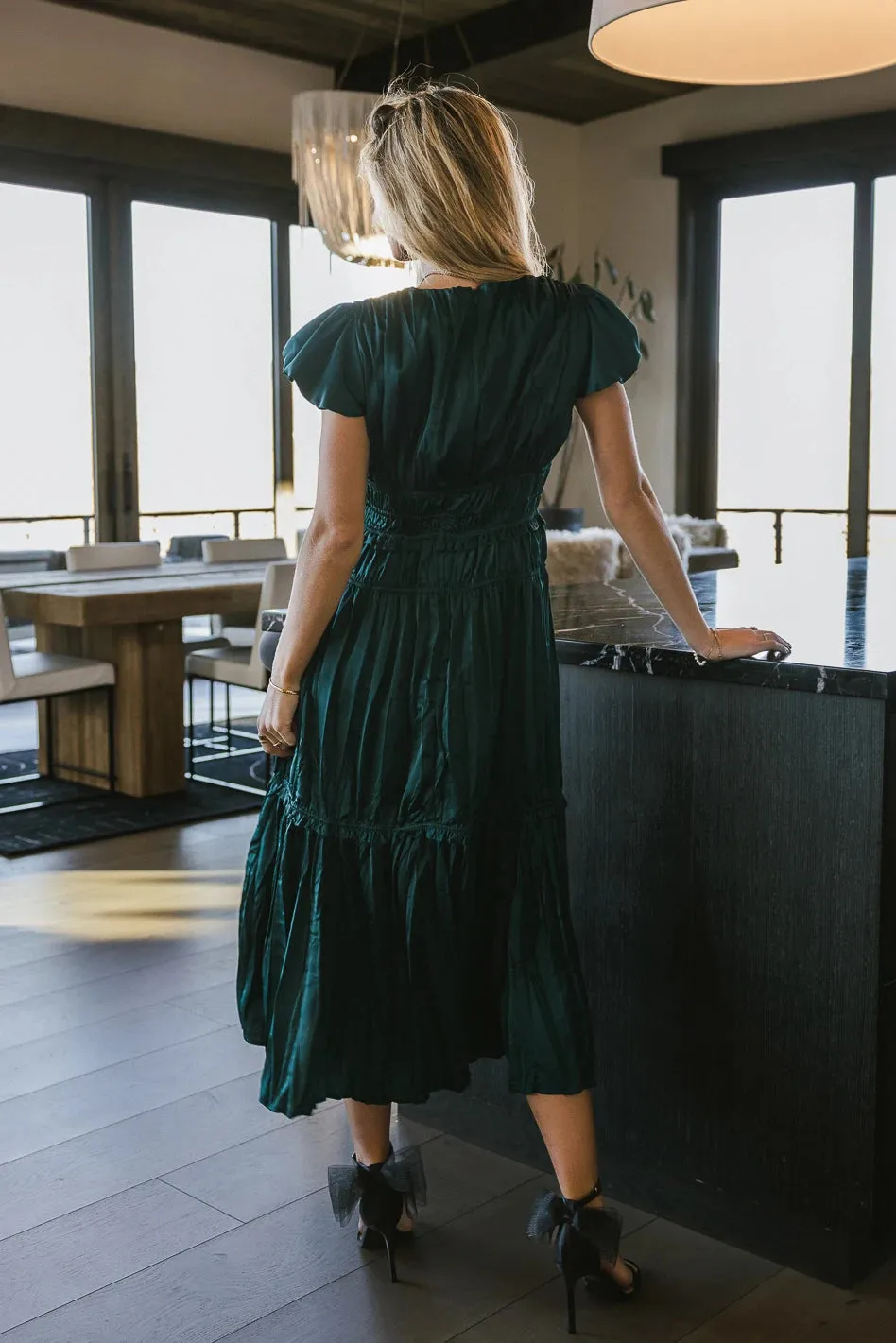 Julianne Pleated Dress in Teal - FINAL SALE sold by bohme product image thumbnail 4