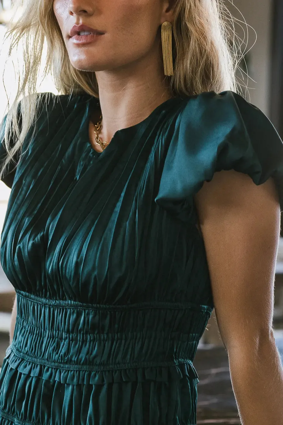 Julianne Pleated Dress in Teal - FINAL SALE sold by bohme product image thumbnail 3