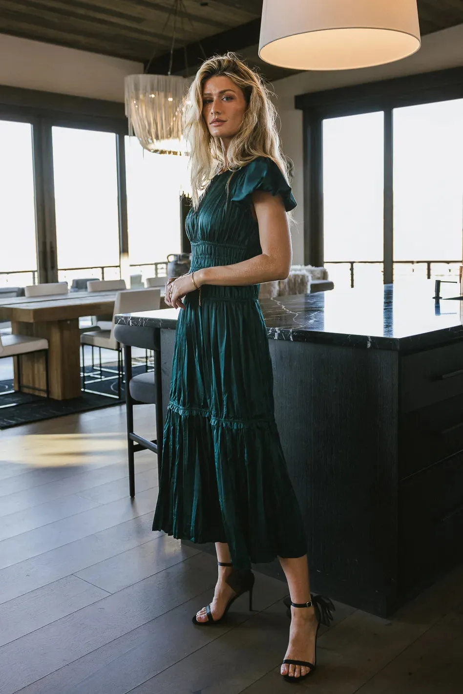 Julianne Pleated Dress in Teal - FINAL SALE sold by bohme product image thumbnail 2