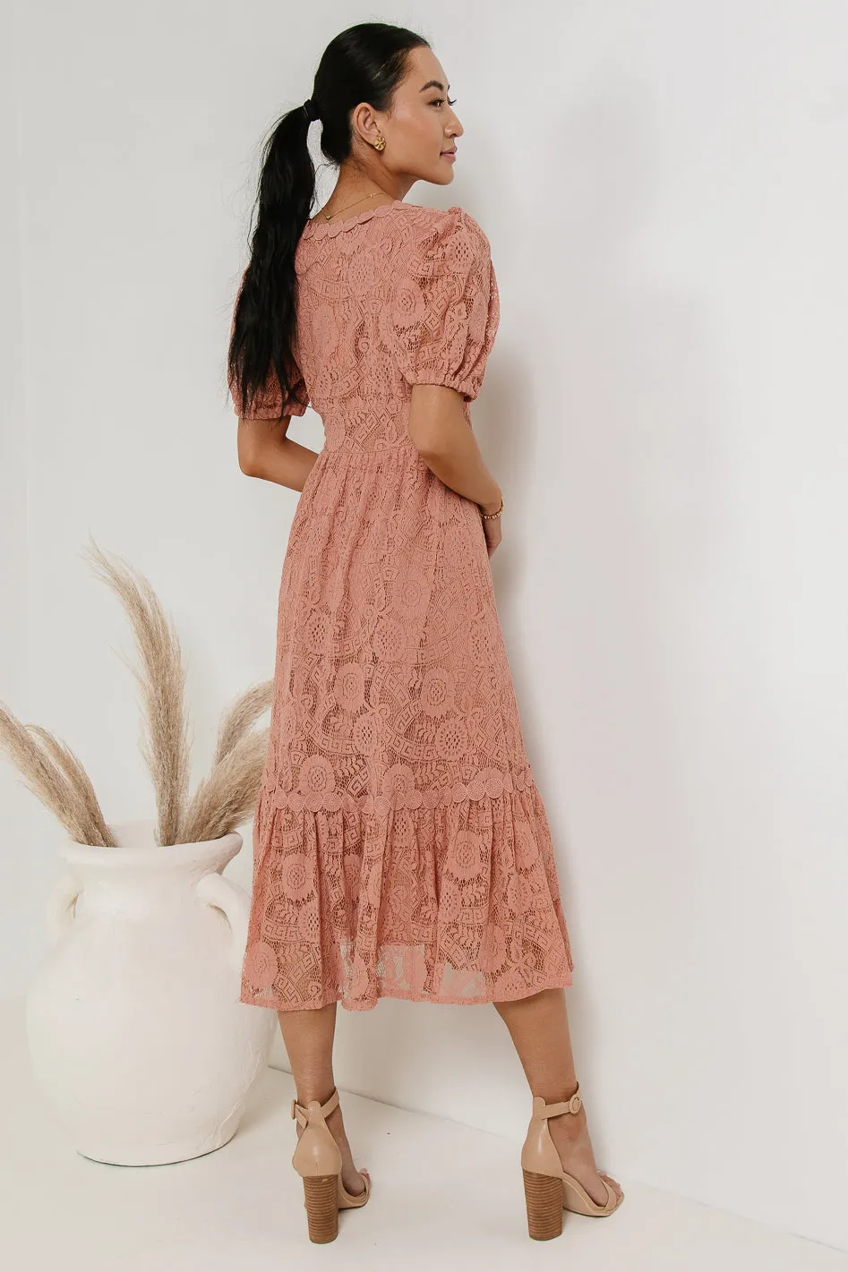 Rowan Lace Dress in Pink - FINAL SALE sold by bohme product image thumbnail 5