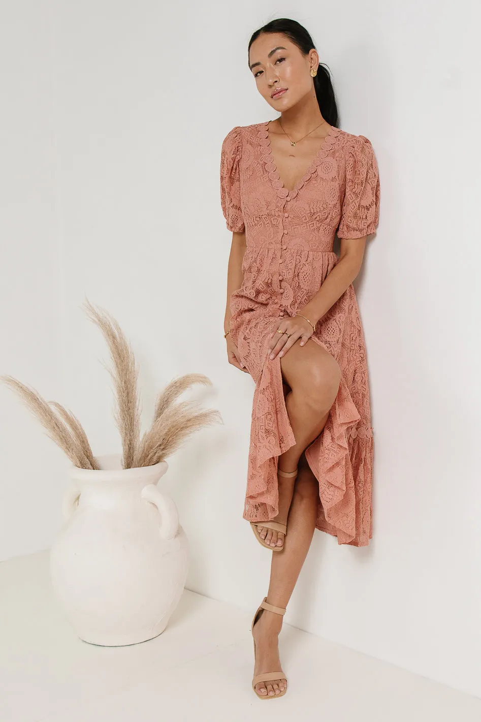 Rowan Lace Dress in Pink - FINAL SALE sold by bohme product image thumbnail 2