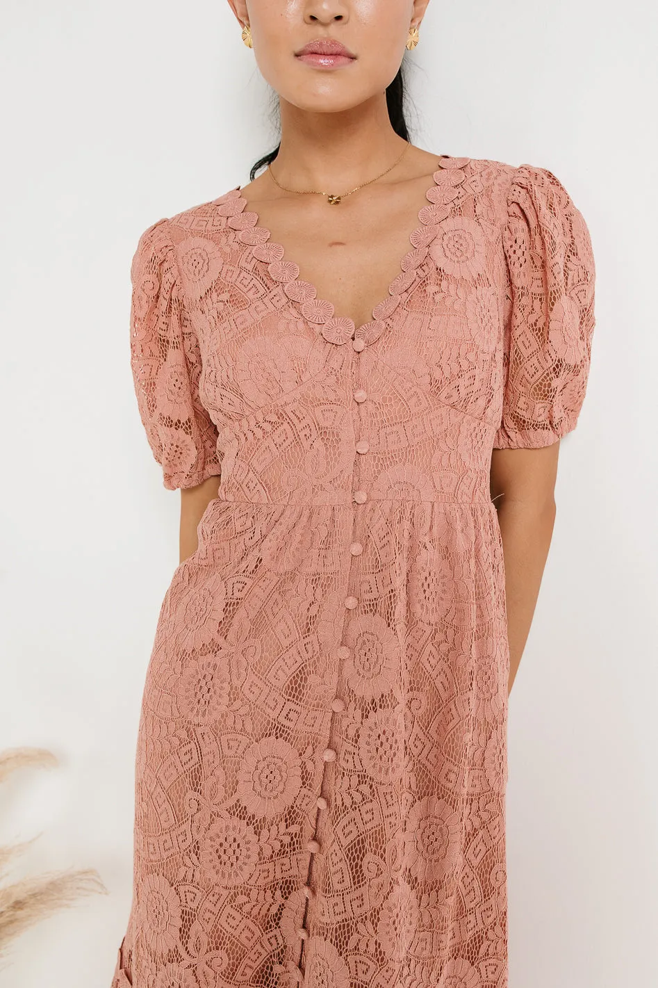 Rowan Lace Dress in Pink - FINAL SALE sold by bohme product image thumbnail 4