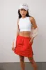 Sarah Quilted Mini Skirt in Red - FINAL SALE sold by bohme