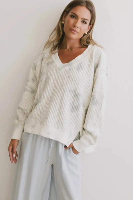 Ellis Waffle Knit Top in Tie Dye - FINAL SALE sold by bohme