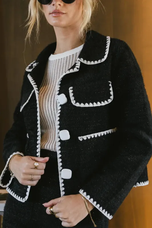 Lola Fuzzy Jacket in Black sold by bohme