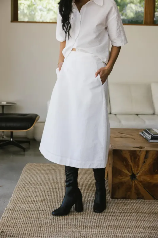 Mallory Textured Skirt in White - FINAL SALE sold by bohme