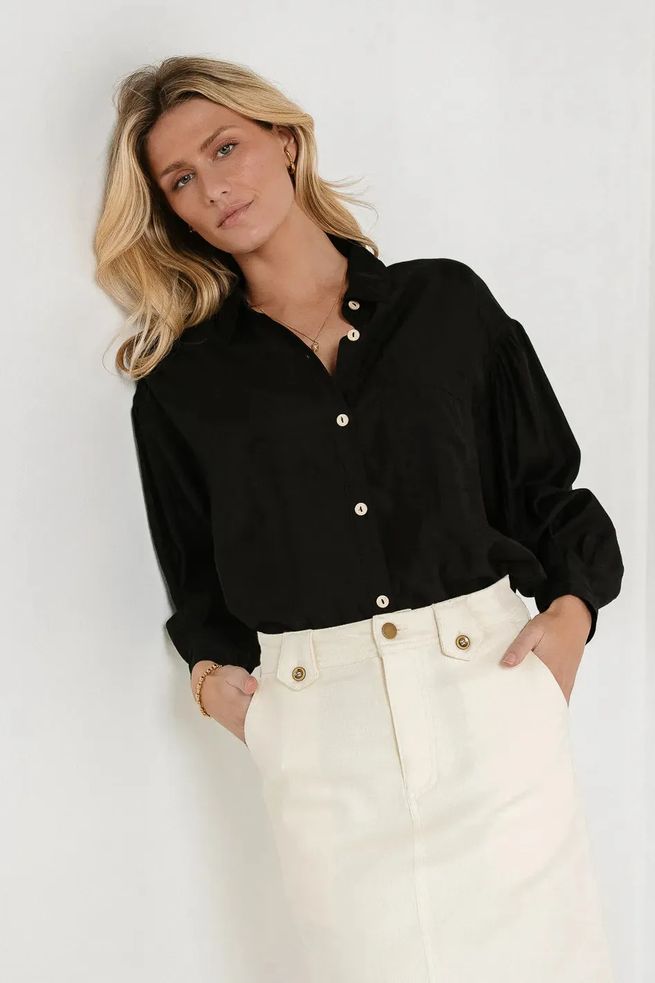 Effie Button Up in Black - FINAL SALE sold by bohme product image thumbnail 5