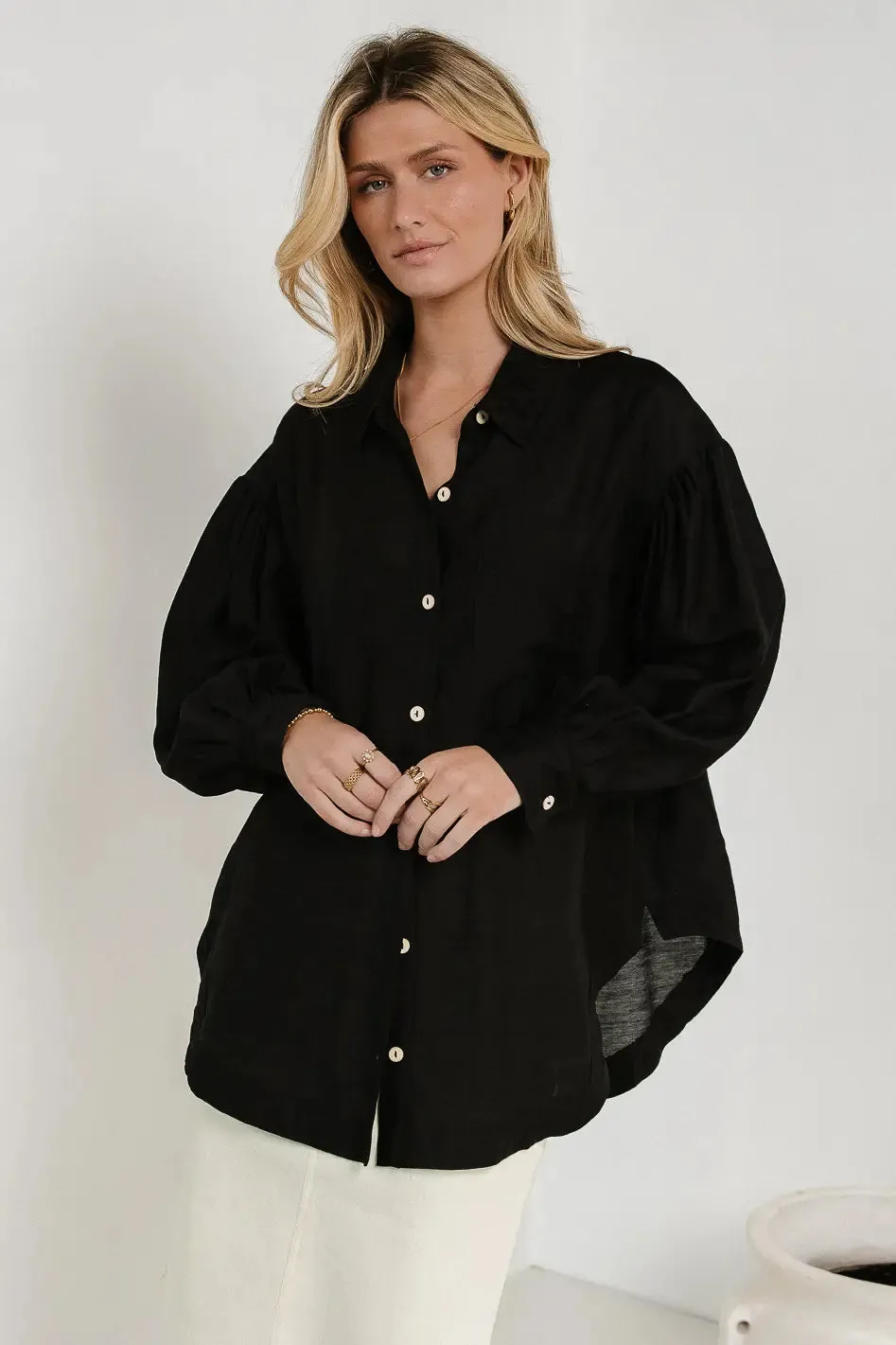 Effie Button Up in Black - FINAL SALE sold by bohme product image thumbnail 2