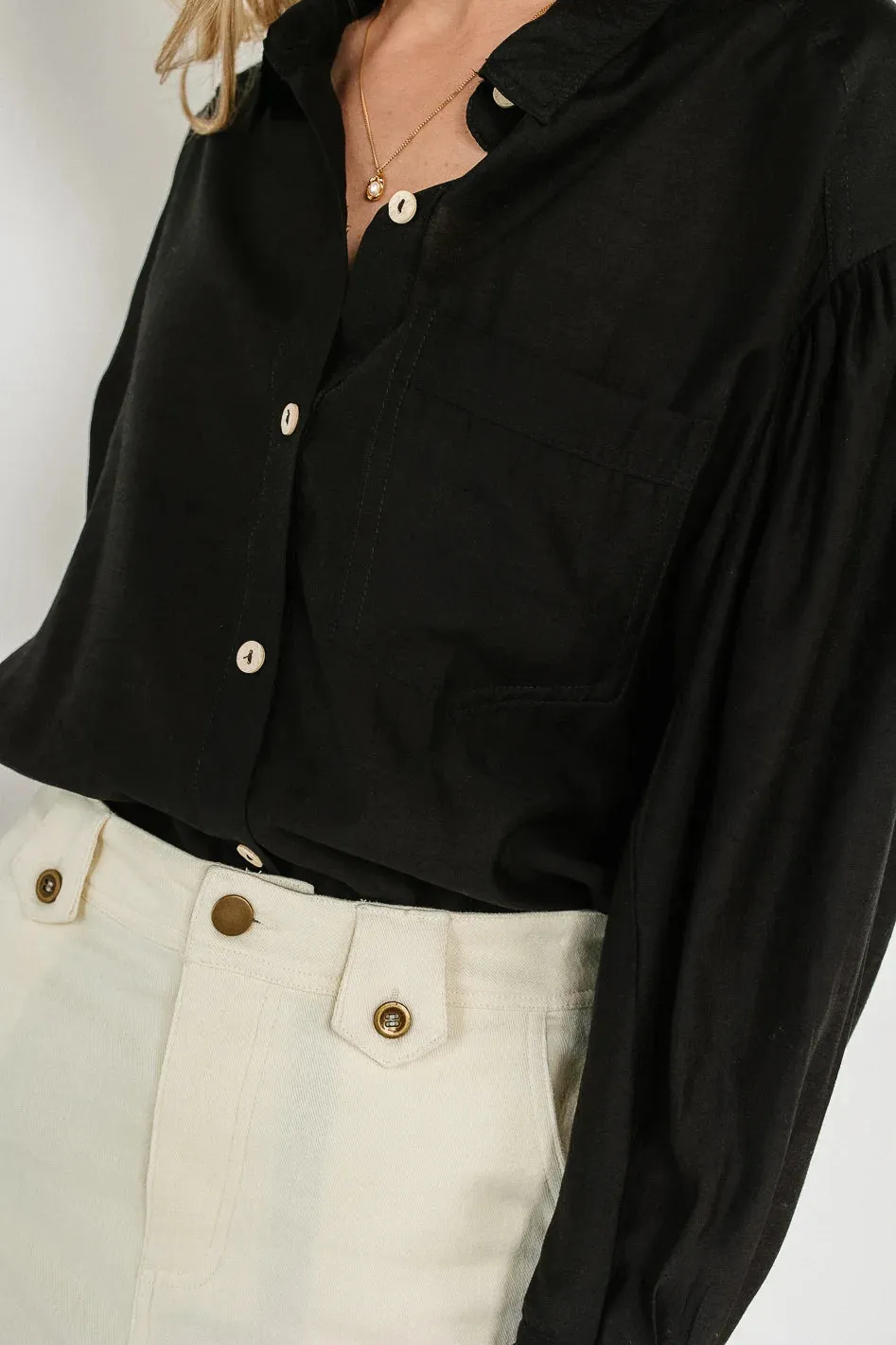 Effie Button Up in Black - FINAL SALE sold by bohme product image thumbnail 4