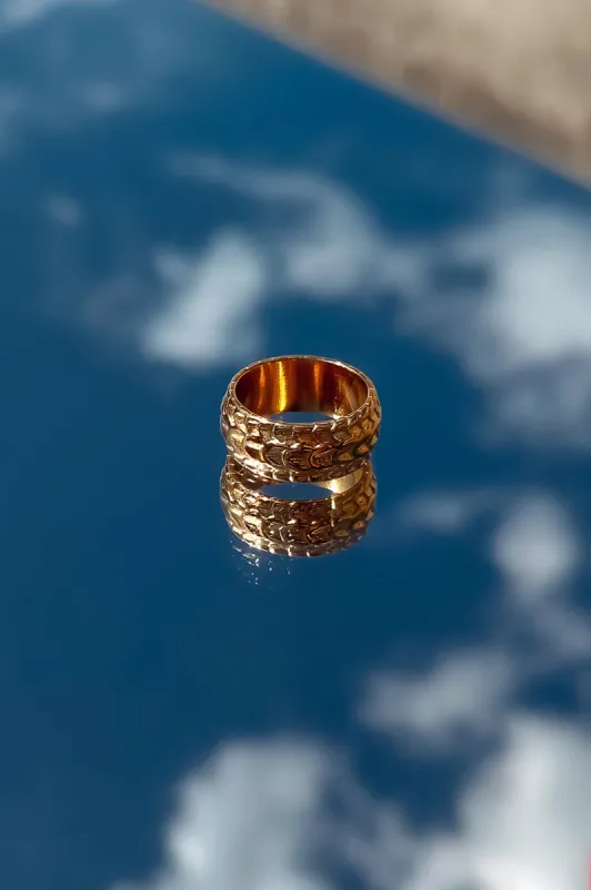 Caroline Textured Ring - Tarnish Free - FINAL SALE sold by bohme