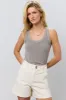 Olivia Ribbed Tank in Grey - FINAL SALE sold by bohme