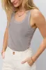 Olivia Ribbed Tank in Grey - FINAL SALE sold by bohme