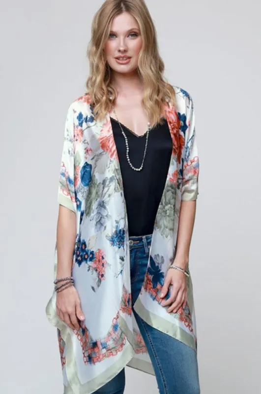 Women's Floral Satin Kimono sold by BOLD elements