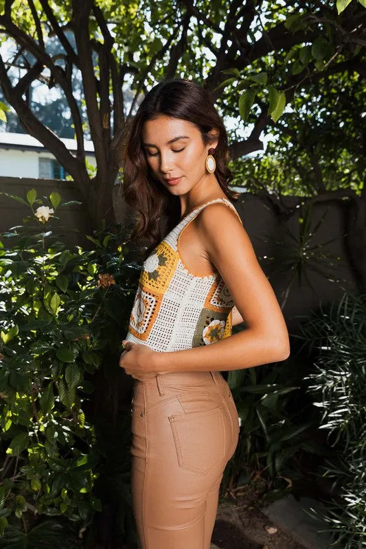 Granny Square Crochet Crop Top with One-Shoulder Design - Handcrafted Festival Style Top sold by BOLD elements product image thumbnail 2