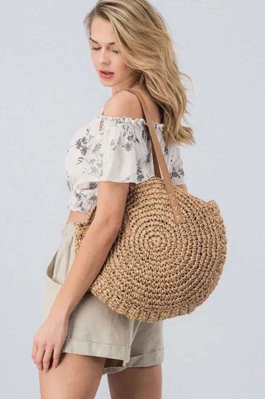 Women Boho Leather Strap Handmade Rattan Bag sold by BOLD elements