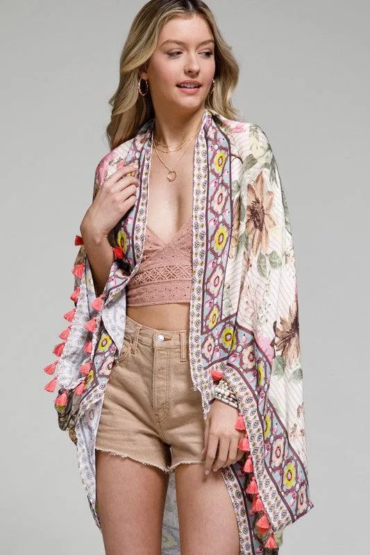Women's Moroccan Flower Cocoon Kimono sold by BOLD elements