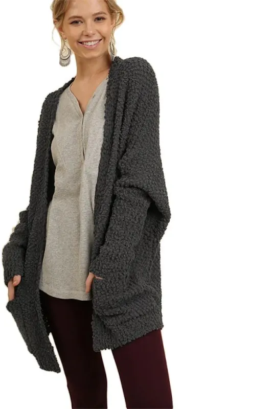 Women's Open Front Sweater with Pockets sold by BOLD elements
