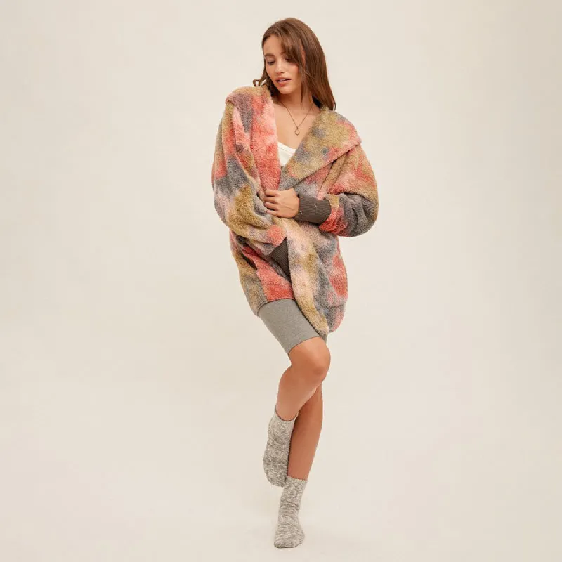 Women's Tie-Dye Fur Jacket with Plush Lining - Cozy & Stylish Winter Outerwear sold by BOLD elements