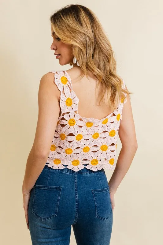 Floral Crochet Sleeveless Top for Women: Daisy Design, Spring Fashion sold by BOLD elements product image thumbnail 5