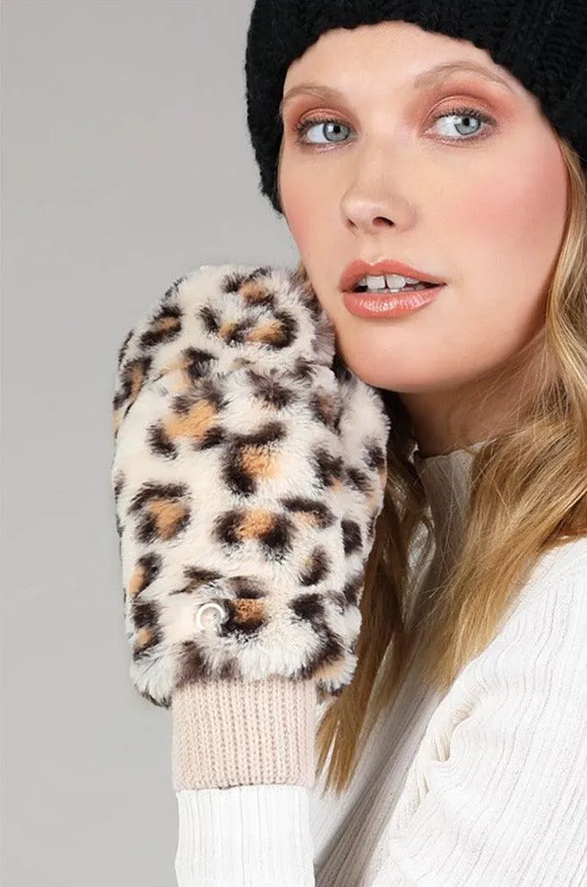 Soft Animal Print Fur Mitten sold by BOLD elements