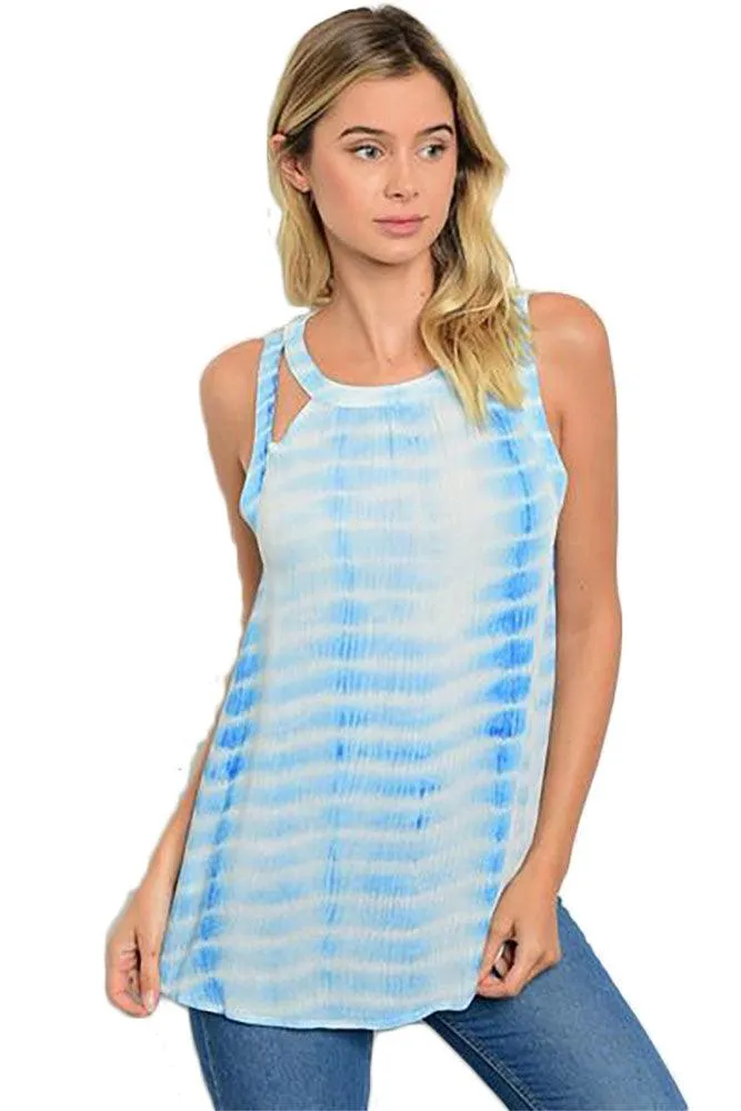 Women's Sleeveless Tie-Dye Tunic Top sold by BOLD elements