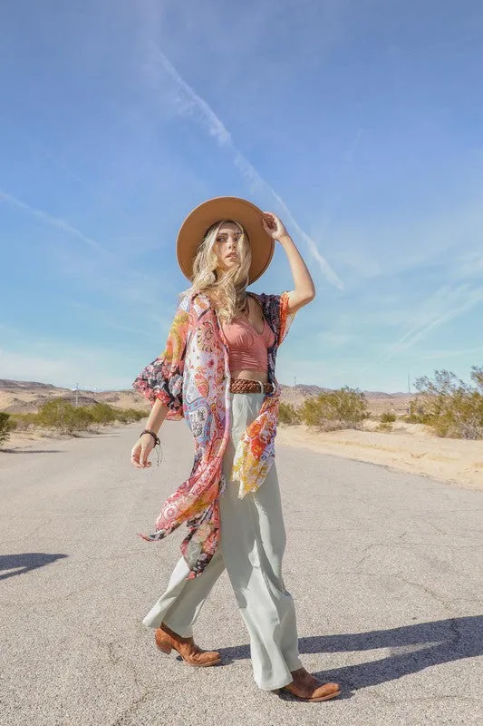 Boho Floral Patchwork Kimono with Wide Armholes sold by BOLD elements