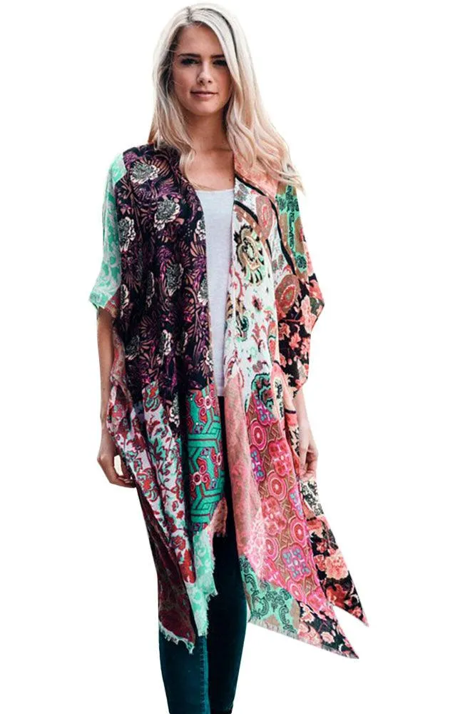 Women's Boho Floral Patchwork Kimono sold by BOLD elements