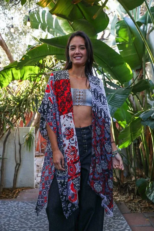 Boho Floral Patchwork Kimono with Wide Armholes sold by BOLD elements product image thumbnail 2