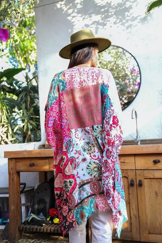 Boho Floral Patchwork Kimono with Wide Armholes sold by BOLD elements product image thumbnail 4