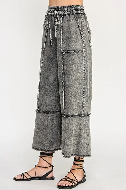 Mineral Washed Wide-Leg Denim Pants for Women – Relaxed Fit Cotton sold by BOLD elements product image thumbnail 5