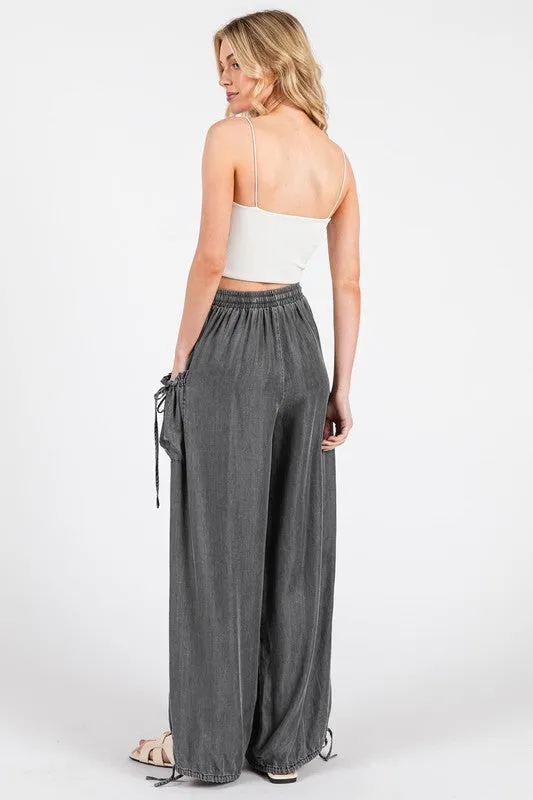 Women’s Cargo Wide-Leg Jogger Pants with Drawstring – Soft Tencel sold by BOLD elements