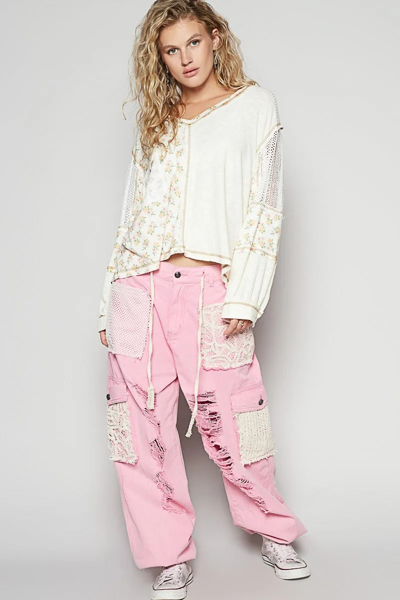 Ribbed Jersey Long Sleeve Top with Contrast Paneling sold by BOLD elements product image thumbnail 4