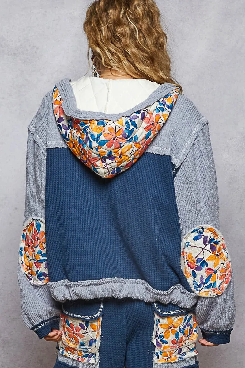 Indigo Quilted Balloon Sleeve Jacket sold by BOLD elements product image thumbnail 3