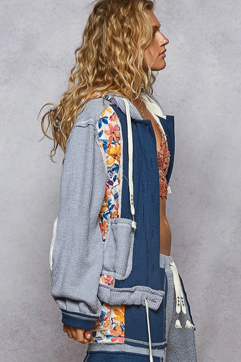 Indigo Quilted Balloon Sleeve Jacket sold by BOLD elements product image thumbnail 4