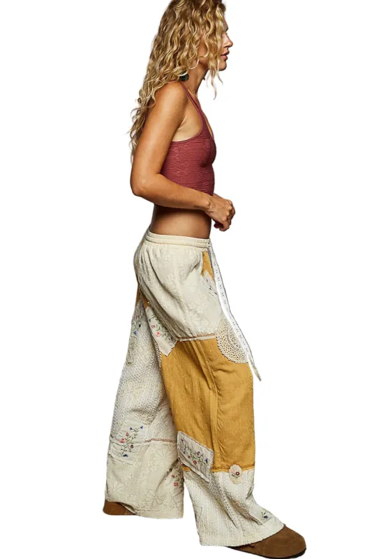 Relaxed Cotton Patch Detail Pants sold by BOLD elements