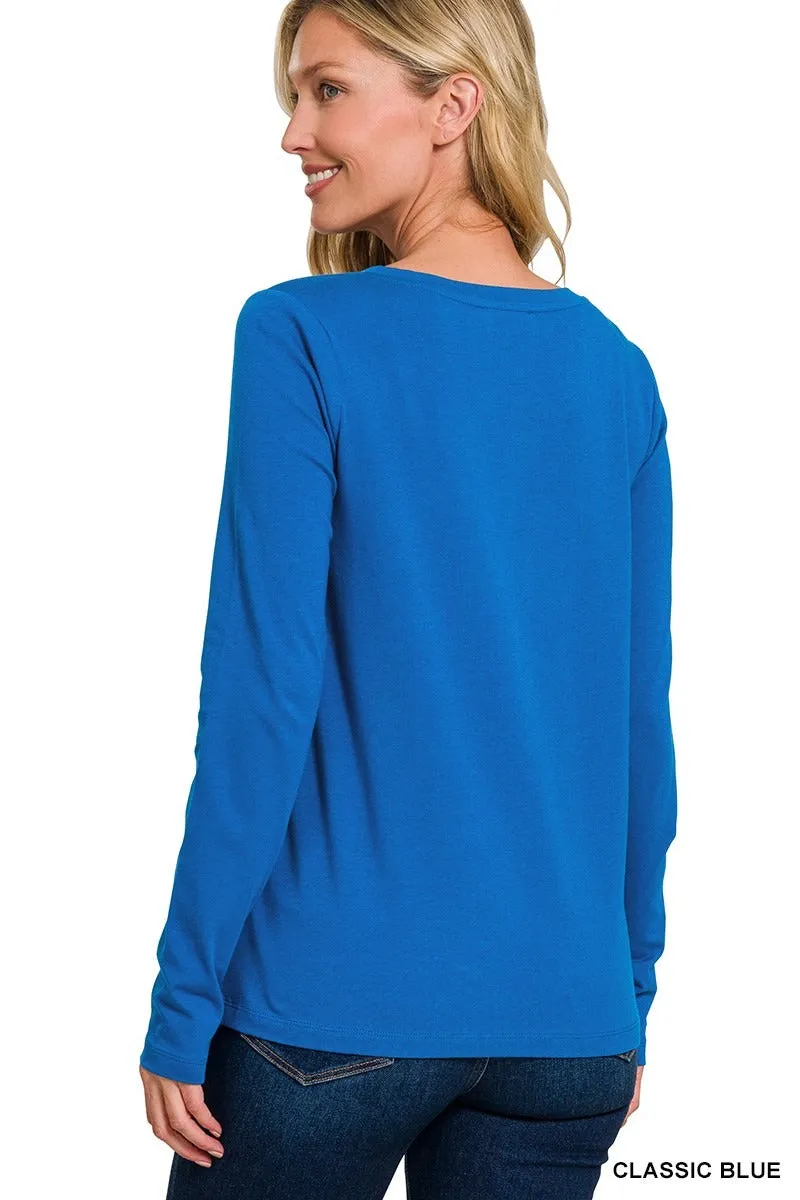 Cotton V-neck Long Sleeve T-shirt sold by BOLD elements product image thumbnail 5