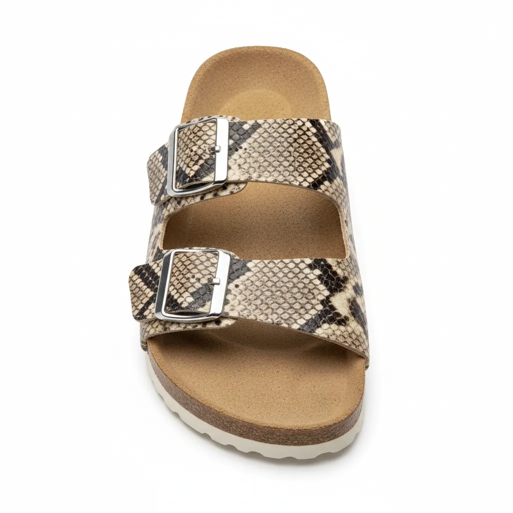 Snake Print Double Buckle Slide Sandals sold by BOLD elements product image thumbnail 2
