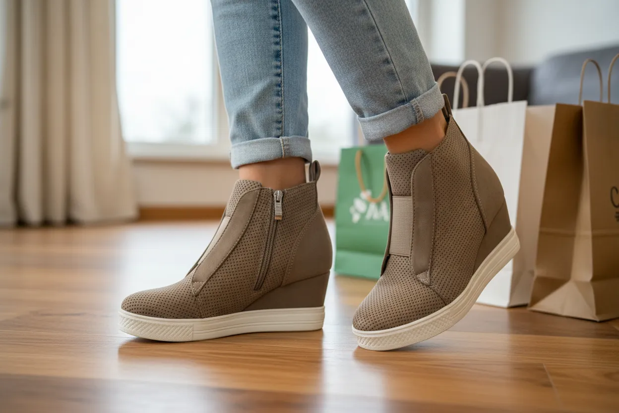 Women's Slip-On Wedge Sneakers - Hidden Heel Platform Shoes sold by BOLD elements product image thumbnail 5
