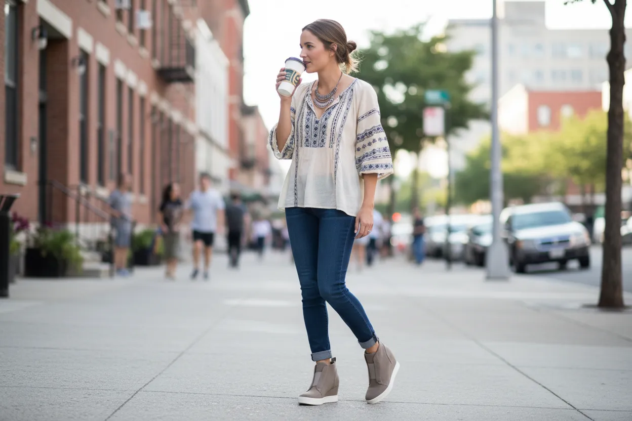 Women's Slip-On Wedge Sneakers - Hidden Heel Platform Shoes sold by BOLD elements product image thumbnail 4